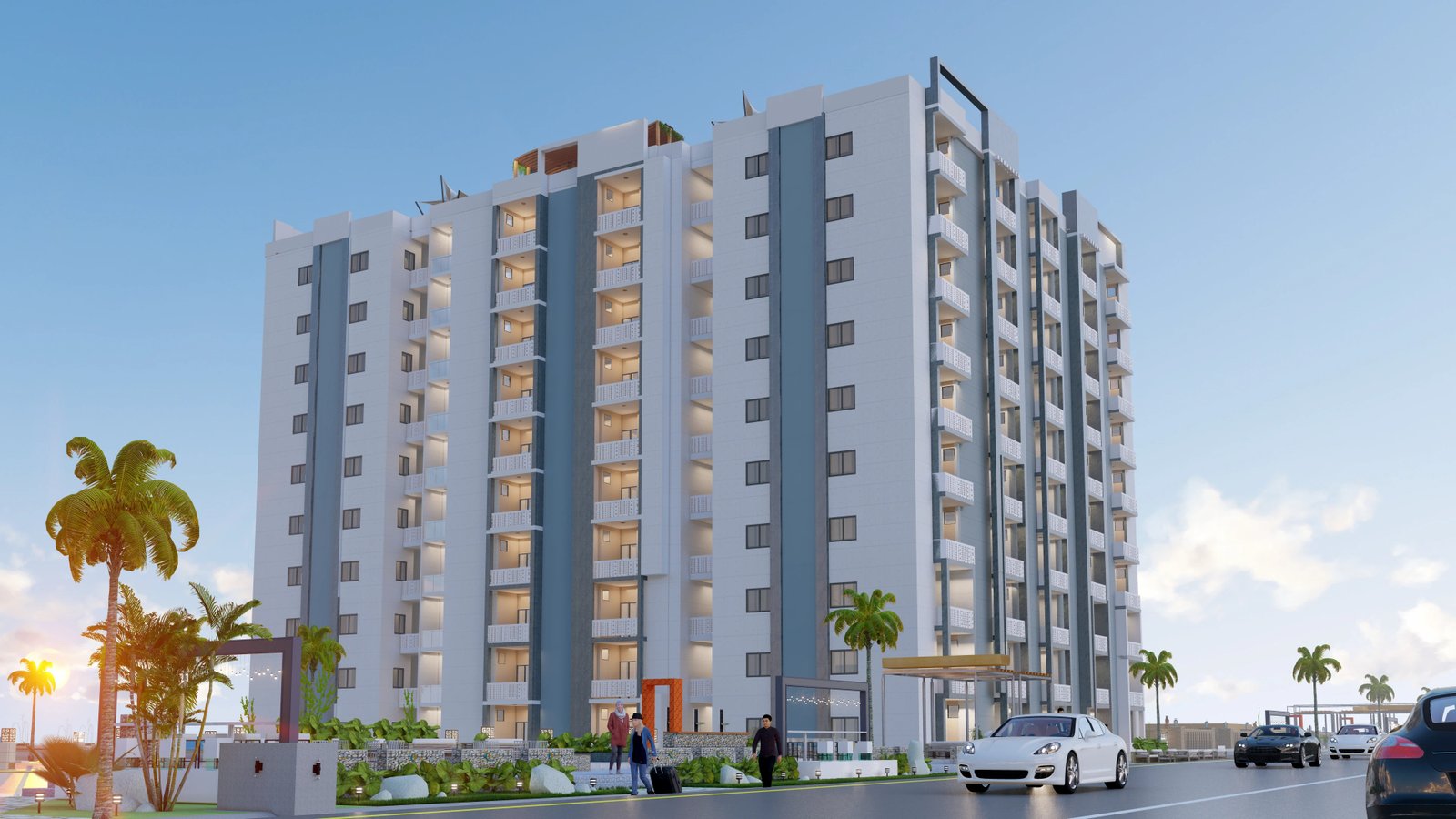 Ultra modern villa design rendering
